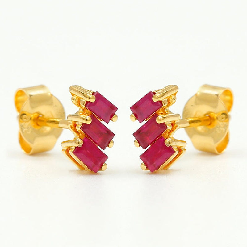 Jivane ruby and vermeil baguette earrings