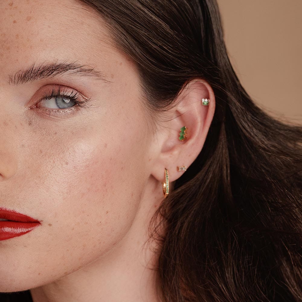 pendientes de esmeraldas y diamantes look