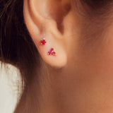boucles d'oreilles en rubis en or vermeil