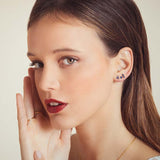 Fine sapphire gold vermeil earrings