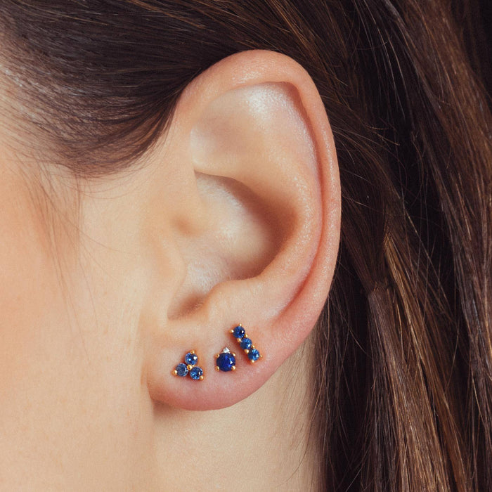 small gold vermeil sapphire earrings