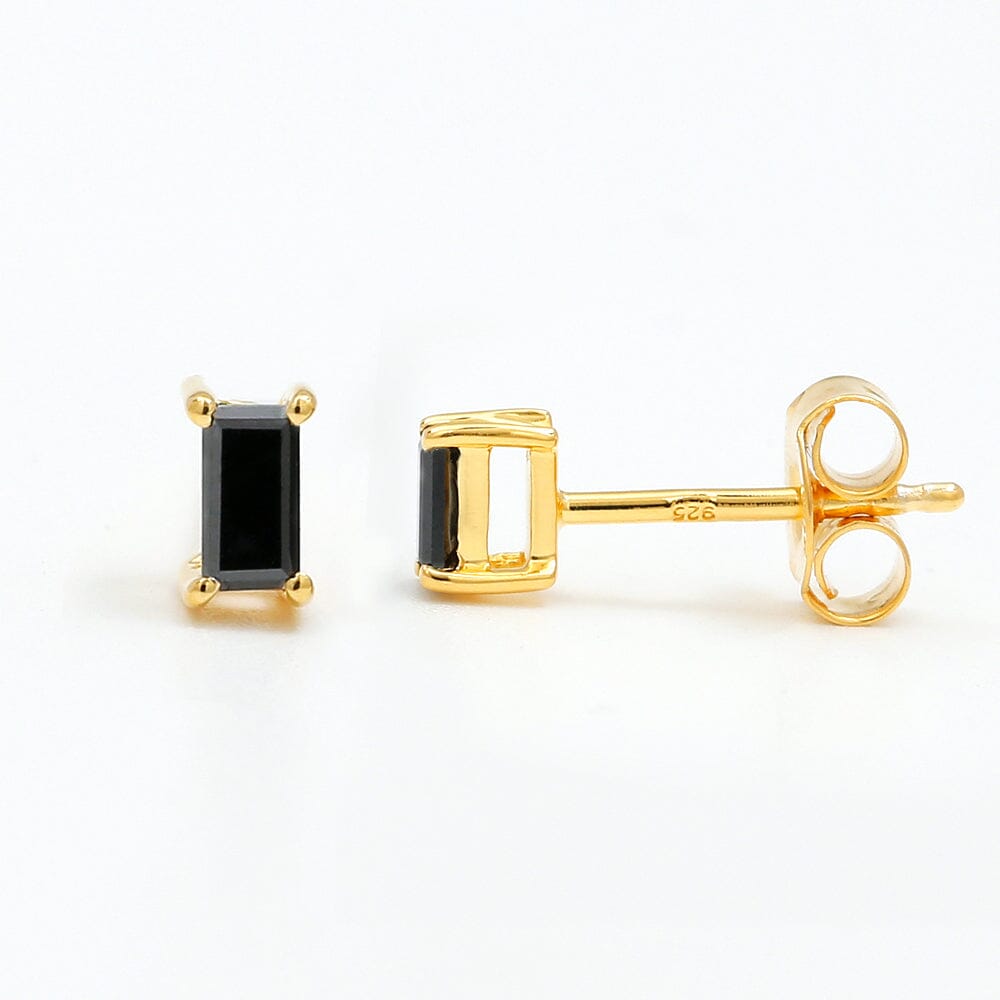 Shanti black diamond earrings in yellow gold
