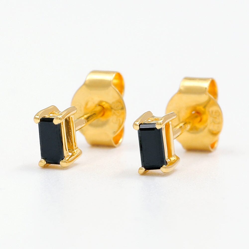 Shanti black diamond solitaire earrings