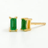 Shanti emerald baguette earrings
