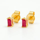 Shanti ruby vermeil earrings with butterfly clasp