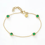 Dhanya bracelet set with four natural emeralds