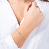 Dhanya emerald silver bracelet for women