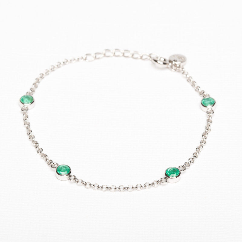 Dhanya emerald silver bracelet