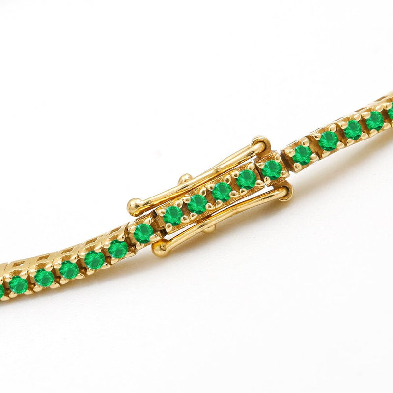 Tennis bracelet Ganga emerald in yellow gold 18cts