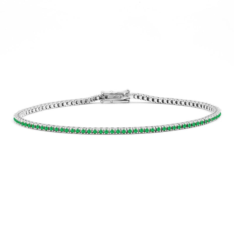 Tennis bracelet emerald river in white gold 18cts