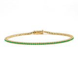 Tennis bracelet emerald river in yellow gold 18cts