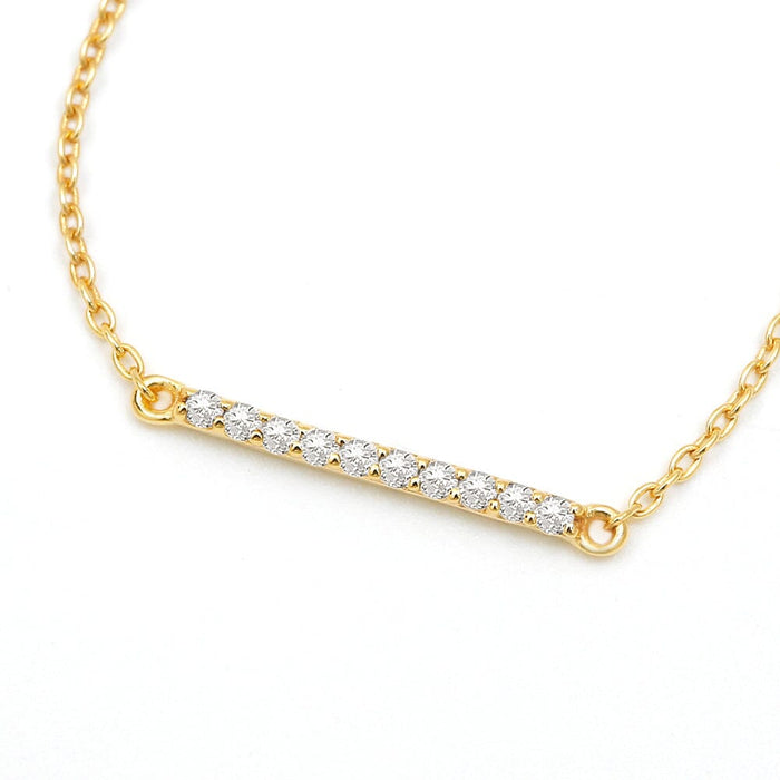 yellow gold diamond long bar bracelet