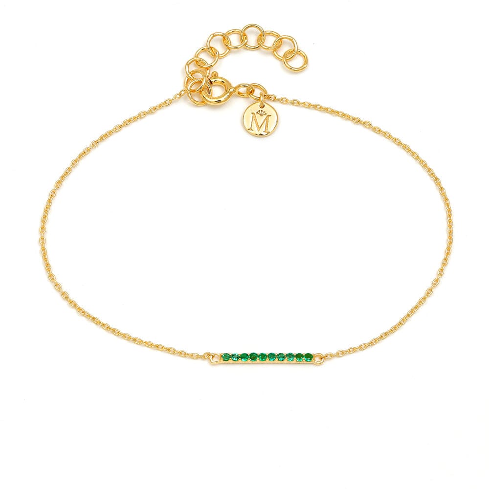 Ujala emerald long bar bracelet
