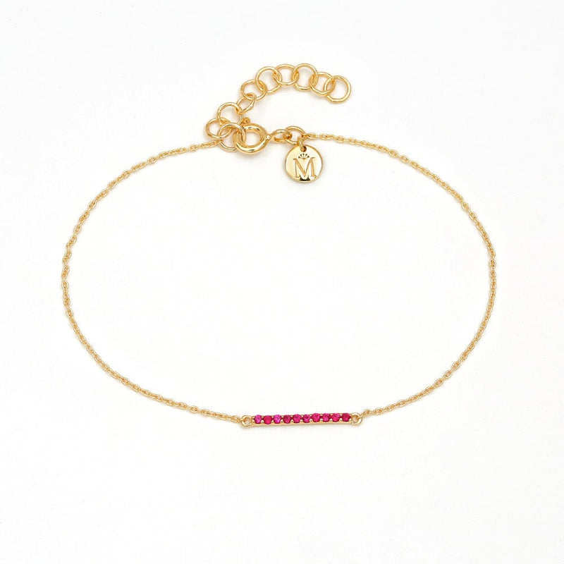bracelet longue barre rubis