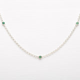 Silver and emerald choker necklace