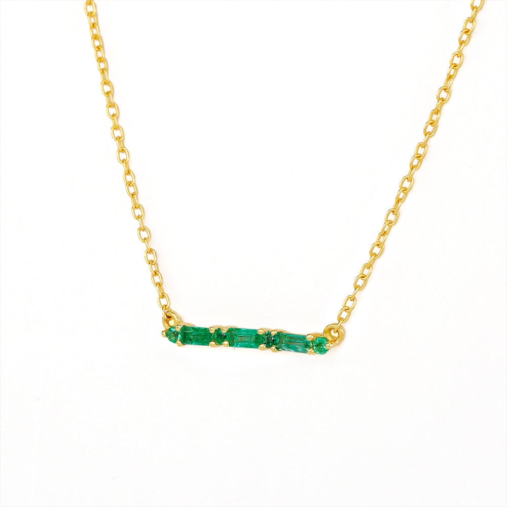 Necklace Bhagya emerald geometric baguette
