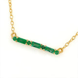 Necklace Bhagya emerald geometric baguette vermeil