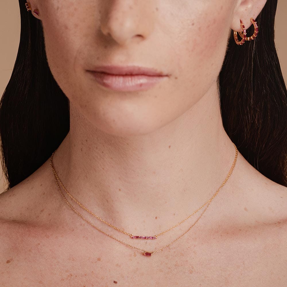 Collares baguette de rubíes Mayuri