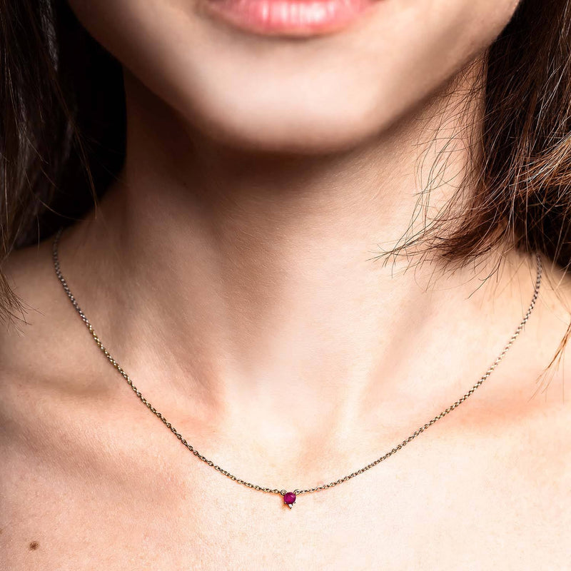 Ruby and diamond devi necklace