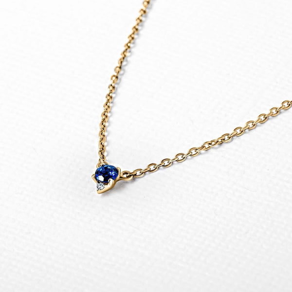 Gold vermeil sapphire diamond necklace