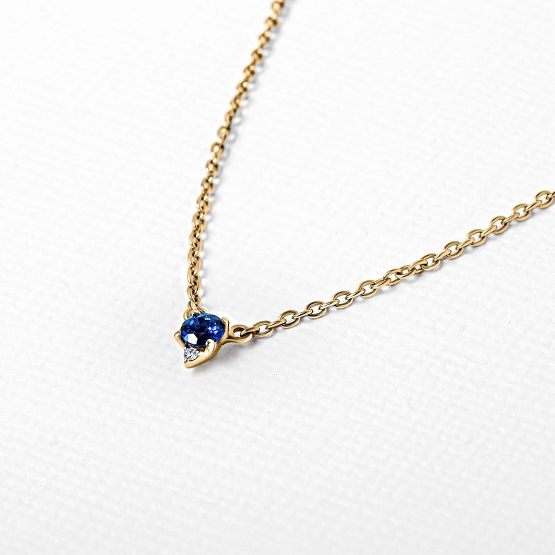 Gold vermeil sapphire diamond necklace