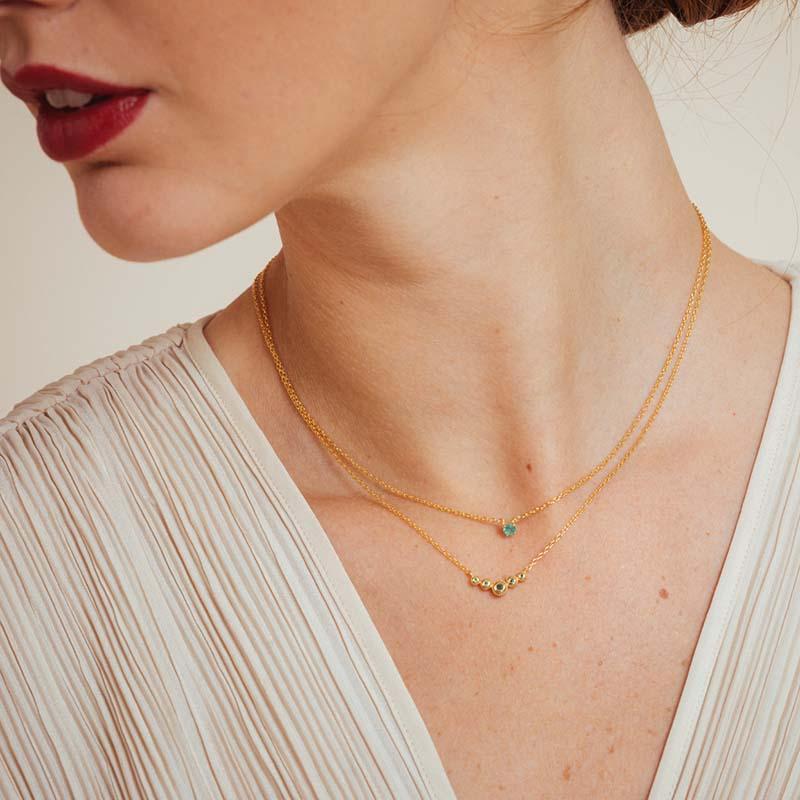 emerald and diamond overlay necklace