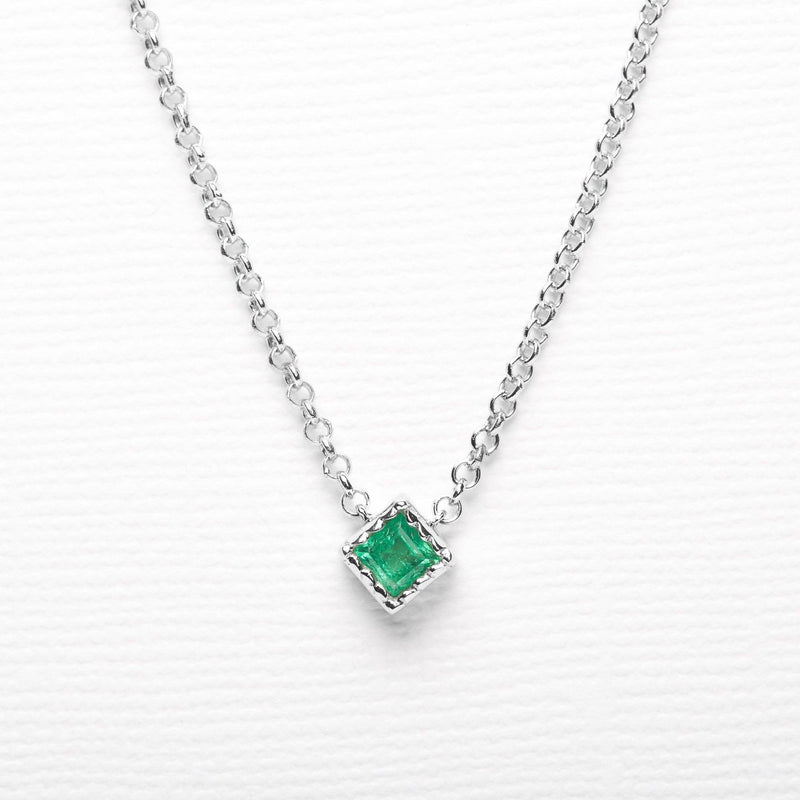 Indrani Emerald necklace in silver
