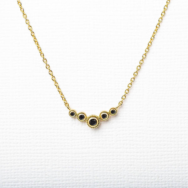 Fine black diamond river necklace in vermeil