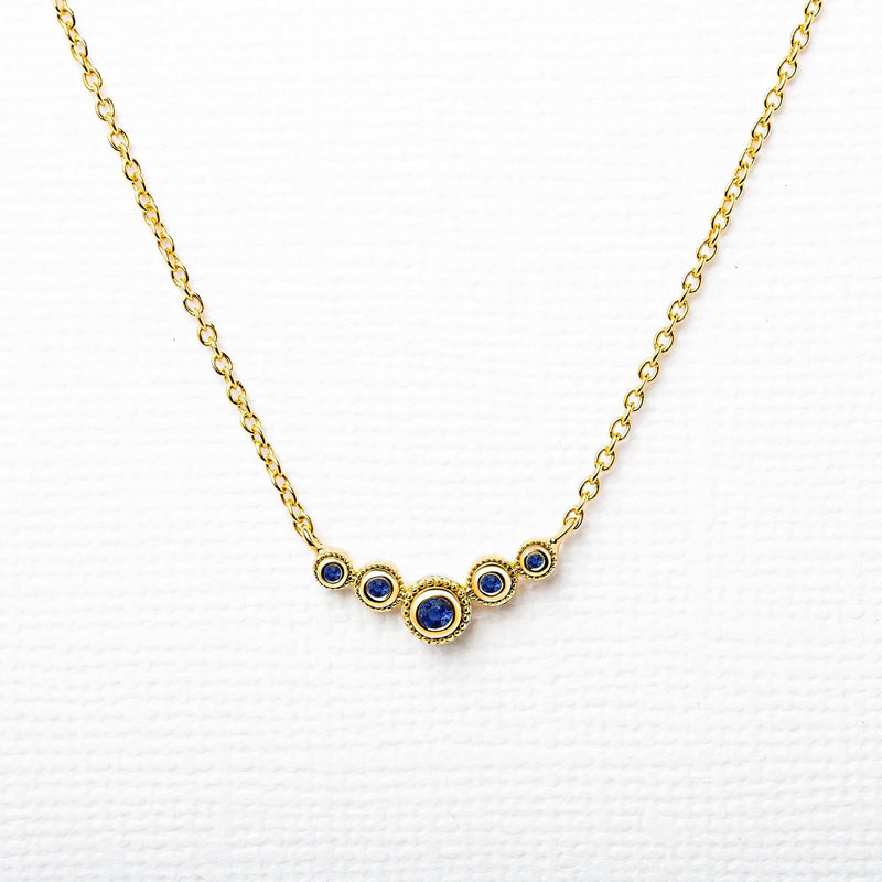 Fine sapphire river necklace in vermeil
