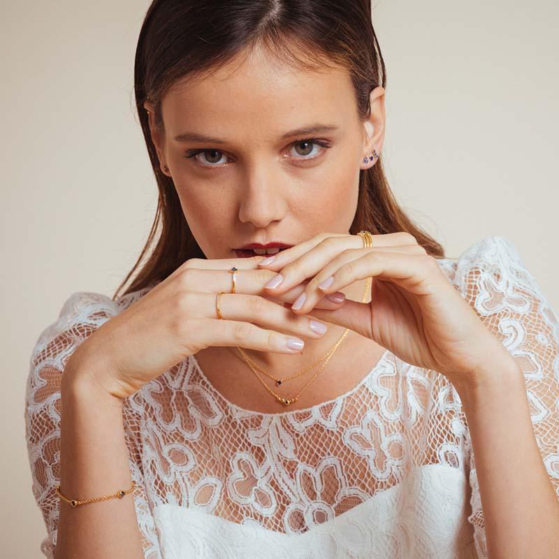 colliers en saphir et diamant en or vermeil