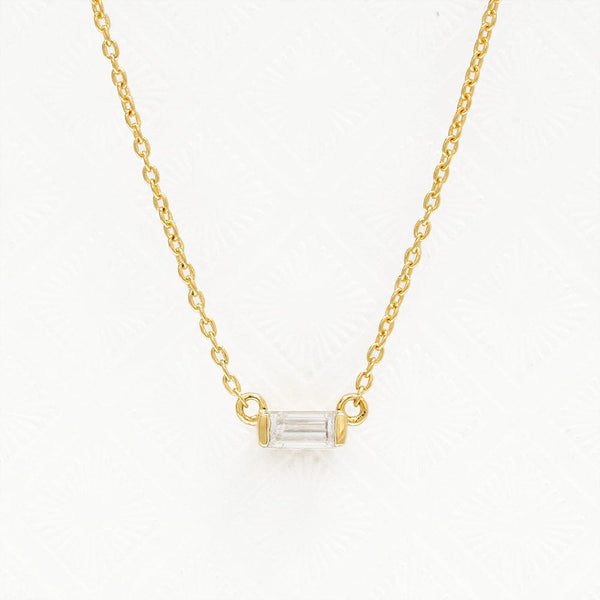 Shanti diamond baguette necklace in yellow gold