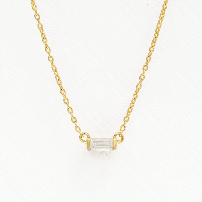 Shanti diamond baguette necklace in yellow gold