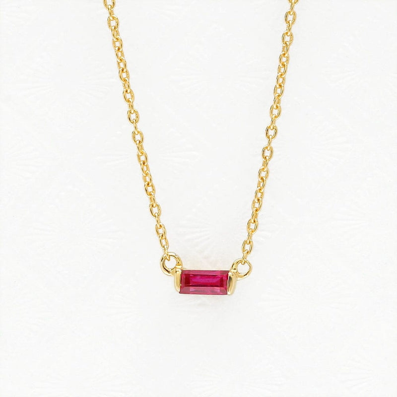 Shanti ruby and yellow gold baguette necklace