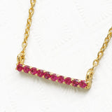 Ujala bar necklace in ruby and vermeil