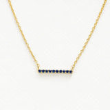 Sapphire and yellow gold Ujala bar necklace