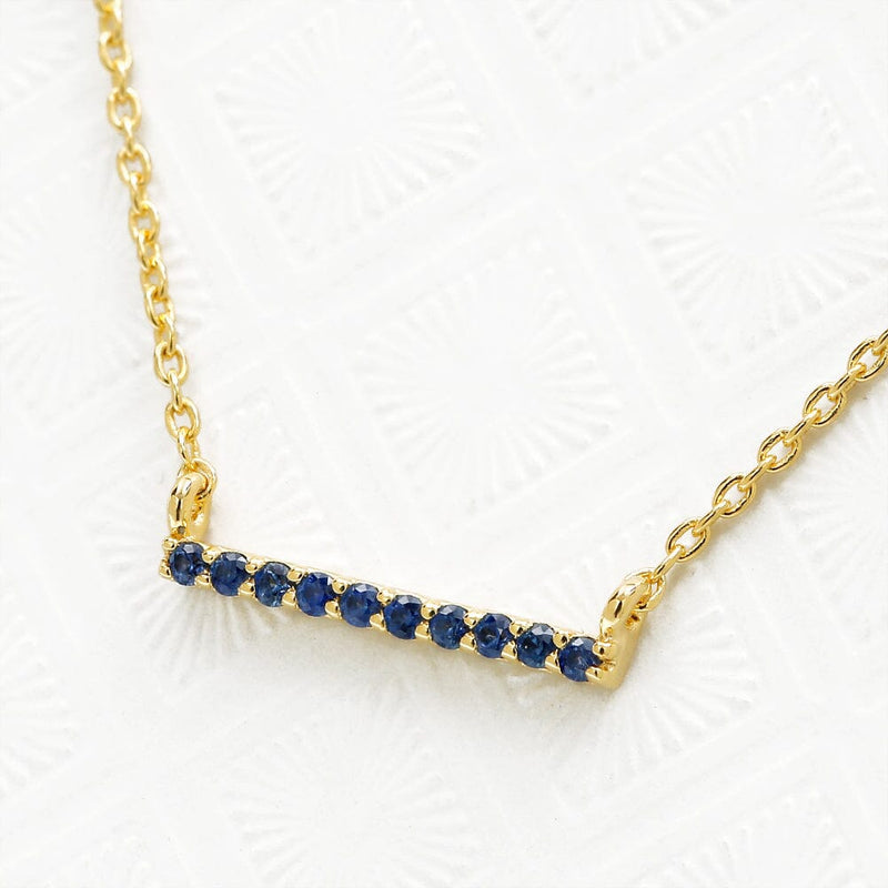 Ujala bar necklace in sapphire and vermeil