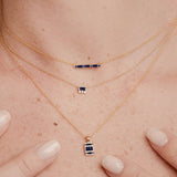 Set of baguette cut sapphire necklaces