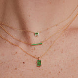Set of fine emerald and diamond necklaces