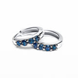 Sumitra hoop earrings with natural sapphires in silver 925
