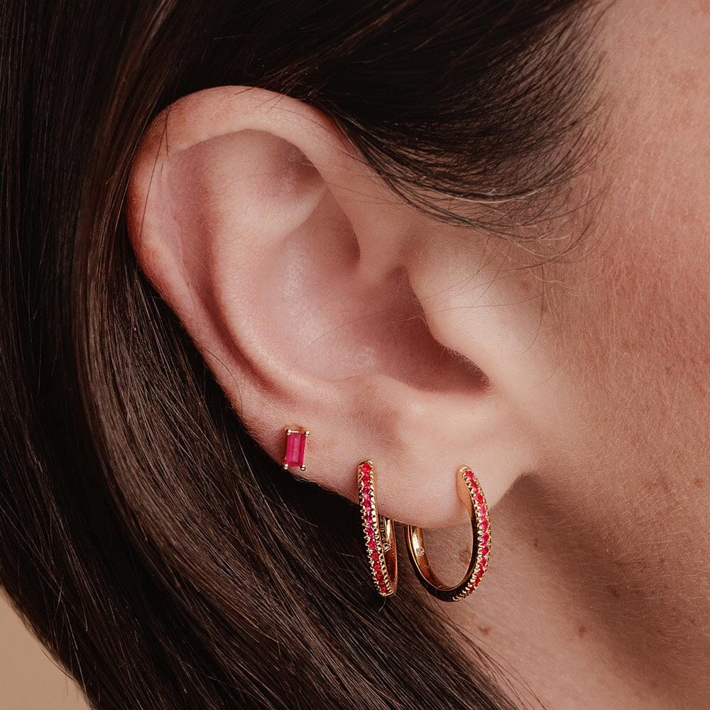 set of ruby earrings