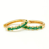 Yatra emerald creoles in gold vermeil
