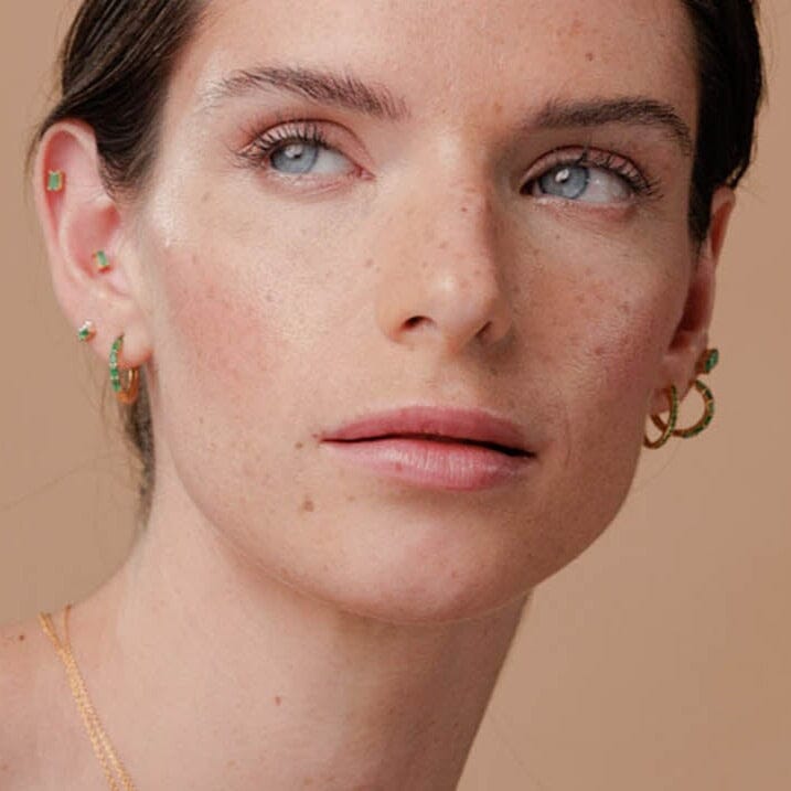 Baguette emerald earrings