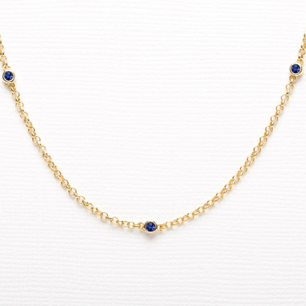 Sapphire and gold vermeil necklace