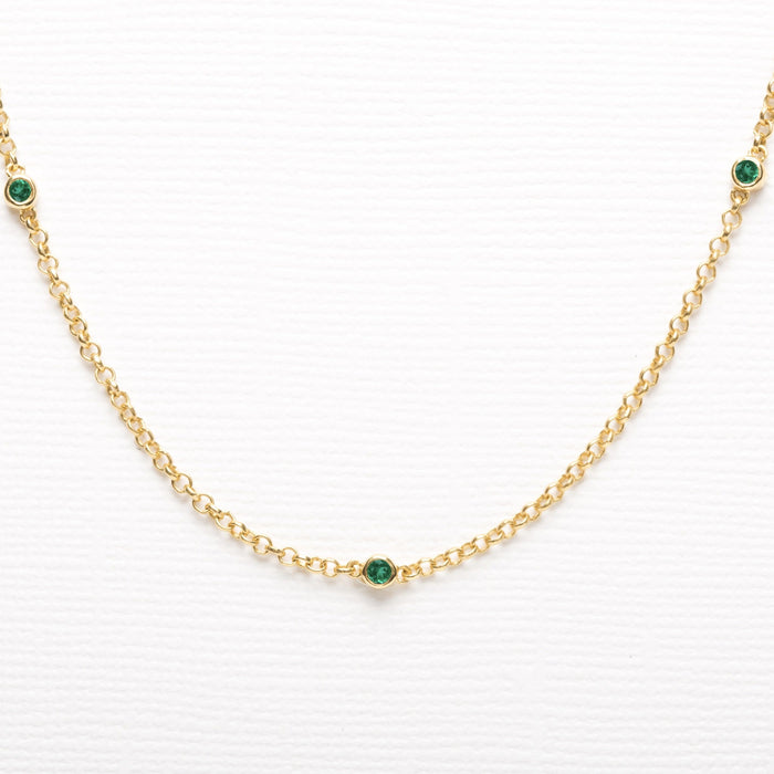 Gold vermeil and emerald choker necklace